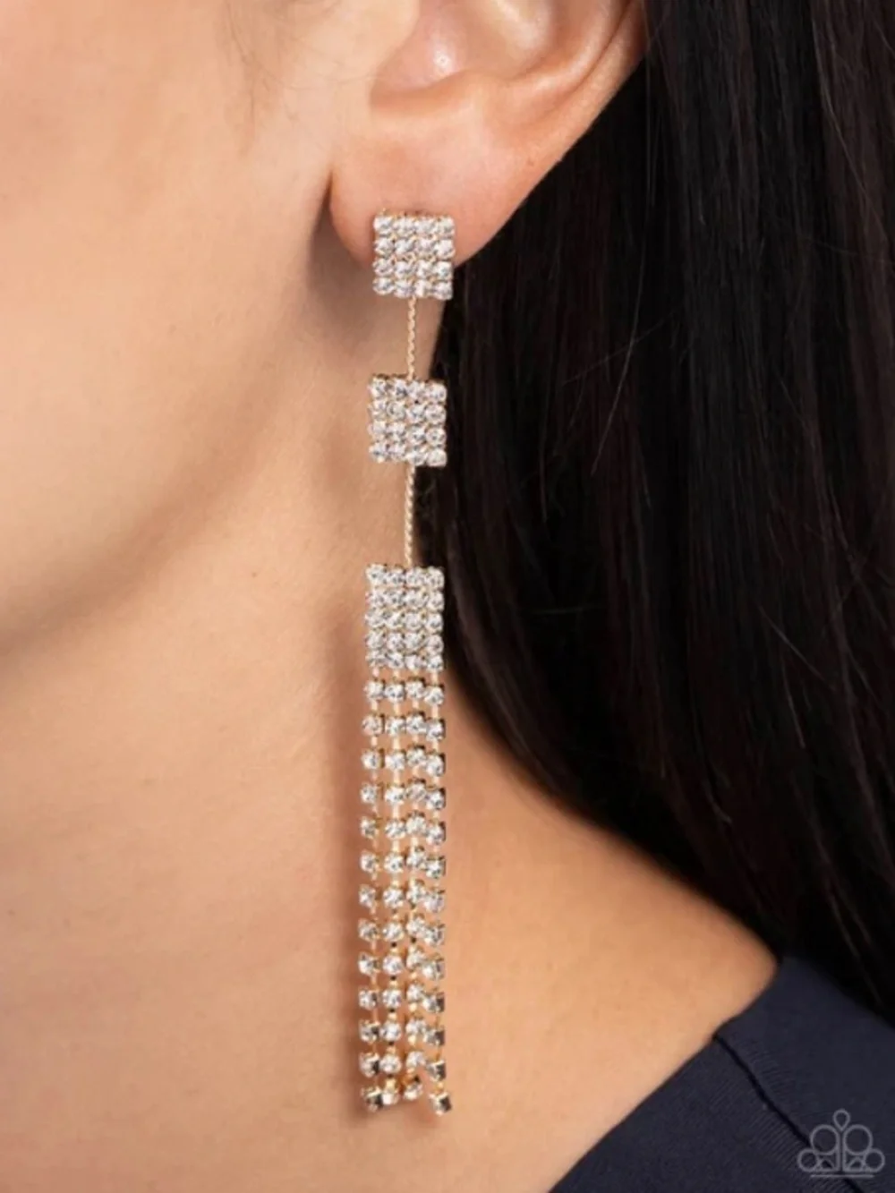 ⚪️💎⚪️ “FIERCELY FREE-FALLING” GOLD POST EARRINGS ~ PAPARAZZI❗️ ⚪️💎⚪️